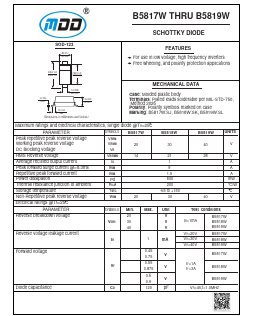 B5819W Datasheet PDF Jiangsu Yutai Electronics Co., Ltd