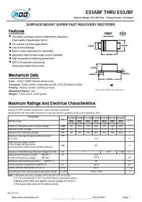 ES3JBF Datasheet PDF Jiangsu Yutai Electronics Co., Ltd