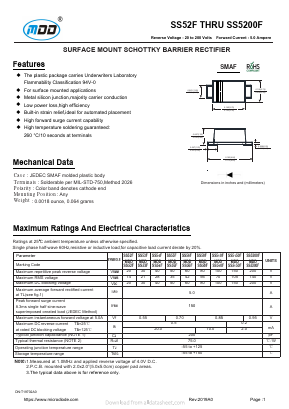 SS510F Datasheet PDF Jiangsu Yutai Electronics Co., Ltd