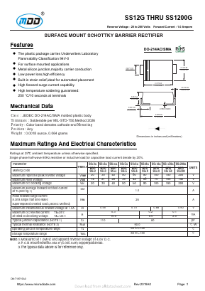 SS15G Datasheet PDF Jiangsu Yutai Electronics Co., Ltd