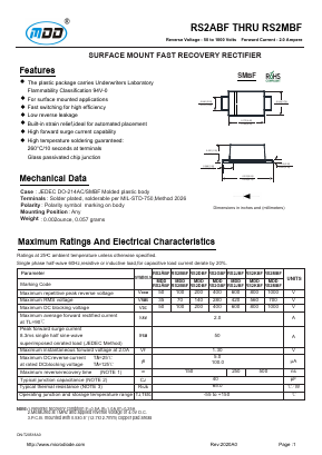 RS3GBF Datasheet PDF Jiangsu Yutai Electronics Co., Ltd