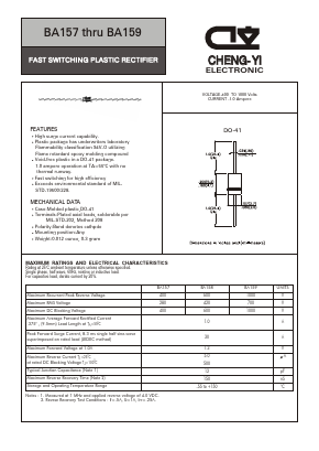 BA159 Datasheet PDF CHENG-YI ELECTRONIC CO., LTD.