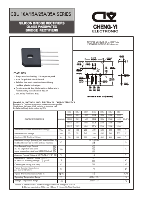 GBU1006 Datasheet PDF CHENG-YI ELECTRONIC CO., LTD.