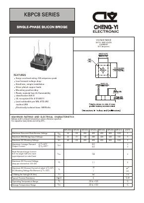 KBPC8 Datasheet PDF CHENG-YI ELECTRONIC CO., LTD.