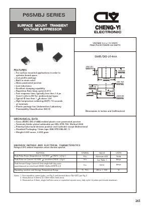 P6SMBJ36A Datasheet PDF CHENG-YI ELECTRONIC CO., LTD.