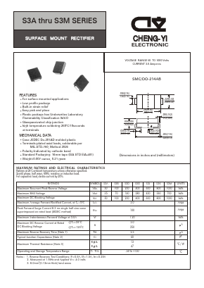S3A Datasheet PDF CHENG-YI ELECTRONIC CO., LTD.