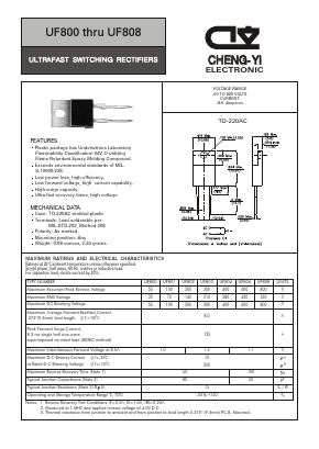 UF801 Datasheet PDF CHENG-YI ELECTRONIC CO., LTD.