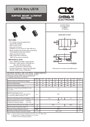 US1B Datasheet PDF CHENG-YI ELECTRONIC CO., LTD.