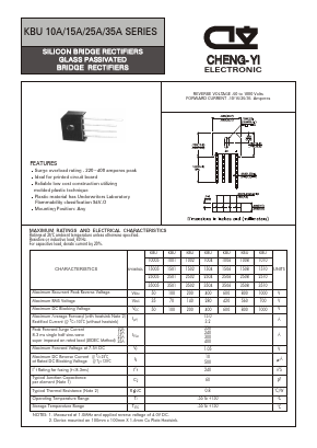KBU3504 Datasheet PDF CHENG-YI ELECTRONIC CO., LTD.