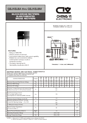 KBJ8J Datasheet PDF CHENG-YI ELECTRONIC CO., LTD.