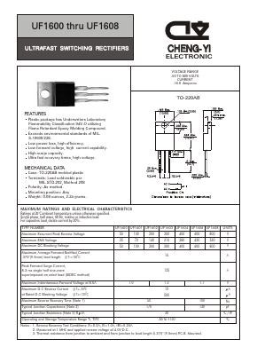 UF1600 Datasheet PDF CHENG-YI ELECTRONIC CO., LTD.