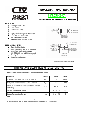 SMA4739A Datasheet PDF CHENG-YI ELECTRONIC CO., LTD.