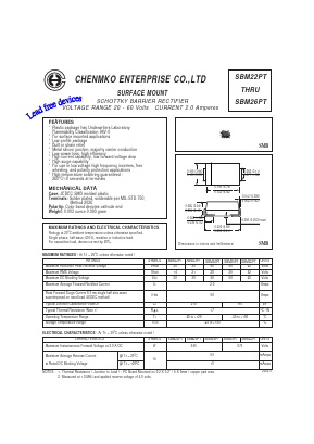 SBM26PT Datasheet PDF CHENMKO CO., LTD.