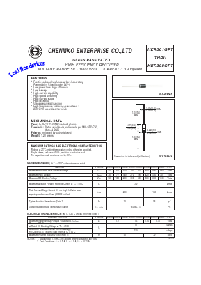 HER305GPT Datasheet PDF CHENMKO CO., LTD.