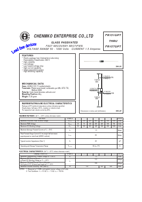 FR153GPT Datasheet PDF CHENMKO CO., LTD.