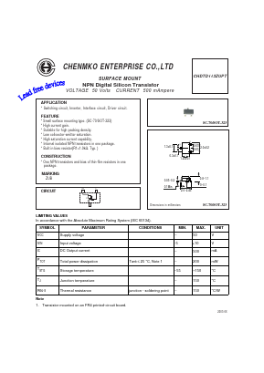 CHDTD113ZUPT Datasheet PDF CHENMKO CO., LTD.