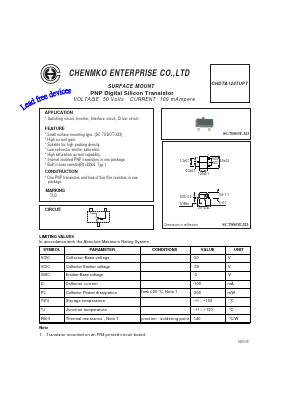 CHDTA124TUPT Datasheet PDF CHENMKO CO., LTD.