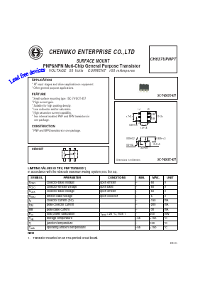 CH837UPNPT Datasheet PDF CHENMKO CO., LTD.