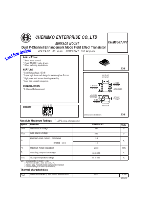 CHM6607JPT Datasheet PDF CHENMKO CO., LTD.