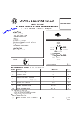 CHM4435AJPT Datasheet PDF CHENMKO CO., LTD.
