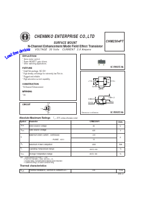 CHM2304PT Datasheet PDF CHENMKO CO., LTD.