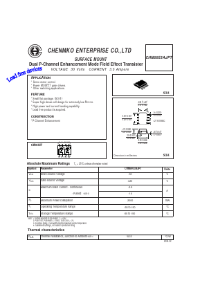 CHM9953AJPT Datasheet PDF CHENMKO CO., LTD.
