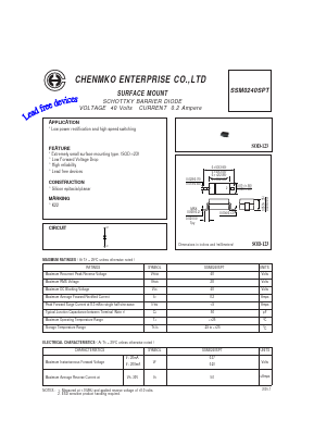 SSM0240SPT Datasheet PDF CHENMKO CO., LTD.