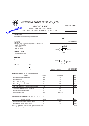 CH520S-30PT Datasheet PDF CHENMKO CO., LTD.