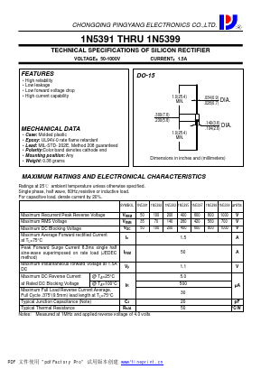 1N5391_ Datasheet PDF CHONGQING PINGYANG ELECTRONICS CO.,LTD