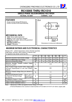RC1508 Datasheet PDF CHONGQING PINGYANG ELECTRONICS CO.,LTD
