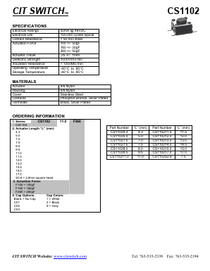 CS11027.5F160C01 Datasheet PDF CIT Relay and Switch