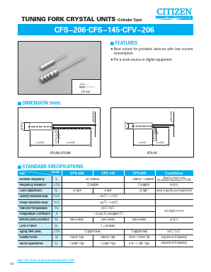 CFS-206 Datasheet PDF CITIZEN ELECTRONICS CO., LTD.