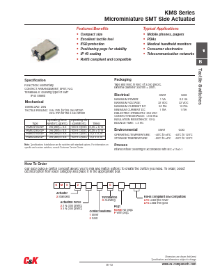 KMS221GLFG Datasheet PDF C and K Components