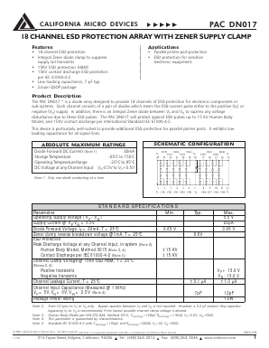 PACDN017Q Datasheet PDF California Micro Devices => Onsemi