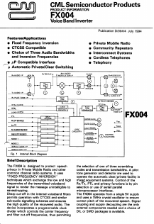 FX004J Datasheet PDF CML Microsystems Plc
