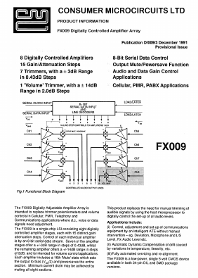FX009JG Datasheet PDF CML Microsystems Plc