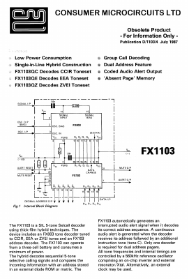 FX1103 Datasheet PDF CML Microsystems Plc
