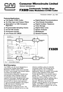 FX609J Datasheet PDF CML Microsystems Plc