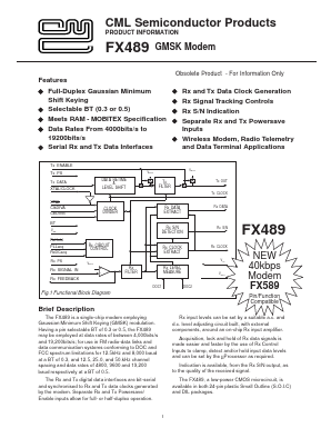 FX489P Datasheet PDF CML Microsystems Plc