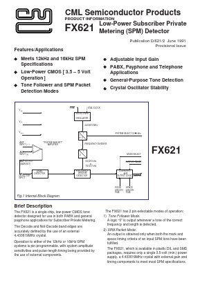 FX621LS Datasheet PDF CML Microsystems Plc