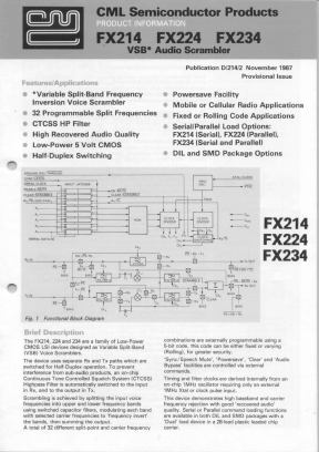 FX224 Datasheet PDF CML Microsystems Plc