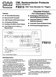 FX013 Datasheet PDF CML Microcircuits