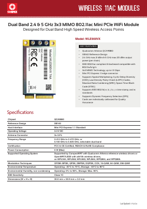 WLE900VX Datasheet PDF Compex Systems Pte. Lte.