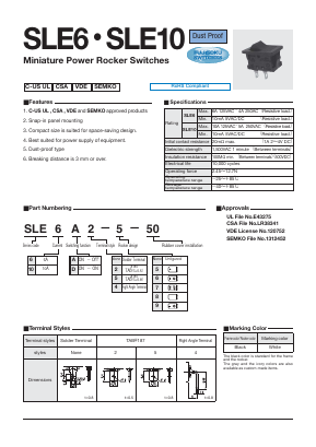 SLE6D2-6 Datasheet PDF Copal Electronics