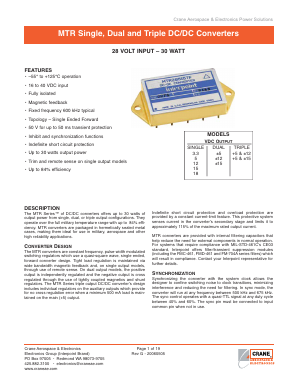 MTR283R3S Datasheet PDF Crane Aerospace and Electronics.
