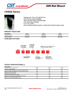 CKRA2420P Datasheet PDF Crydom Inc.,