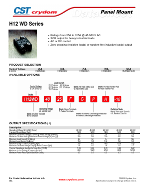H12WD4890-10 Datasheet PDF Crydom Inc.,