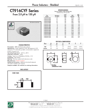 CT916CYF-180M Datasheet PDF Central Technologies