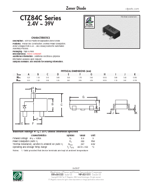 CTZ84C20 Datasheet PDF Central Technologies