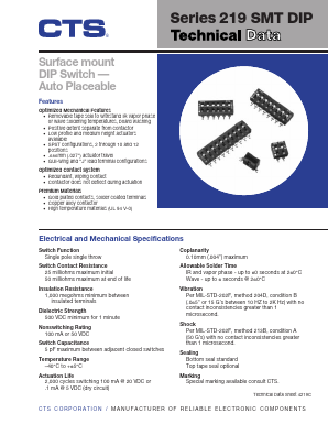 219-8MSTJ Datasheet PDF CTS Corporation